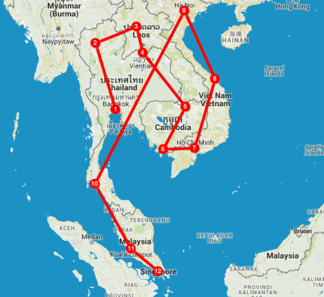 mapa itinerario zoom